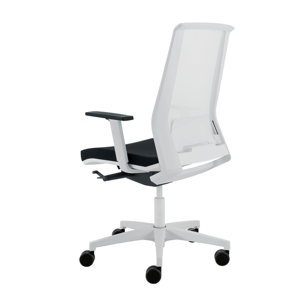  Poltrona semidirezionale Light LLB - con braccioli regolabili - nero/bianco - Unisit 