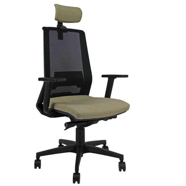  Poltrona semidirezionale Light LLNPG - con braccioli regolabili e poggiatesta - verde bruciato - Unisit 