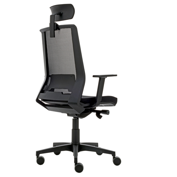  Poltrona semidirezionale Light LLNPG - con braccioli regolabili e poggiatesta - nero - Unisit 