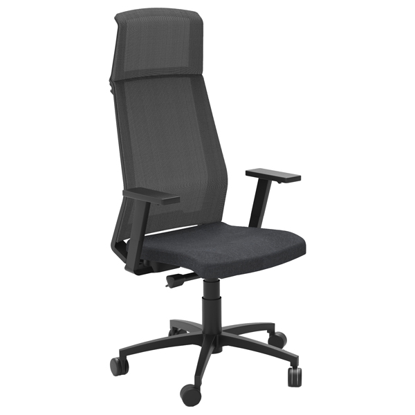  Poltrona semidirezionale Light LLNPRO - con braccioli regolabili - nero - Unisit 