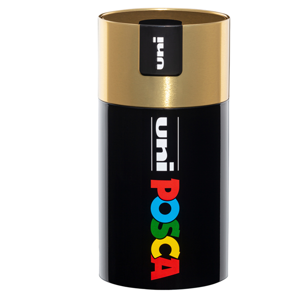  Marcatore Uni Posca PC5M - con coperchio oro - punta media - colori assortiti - Uni Mitsubishi - gift box 18 pezzi 