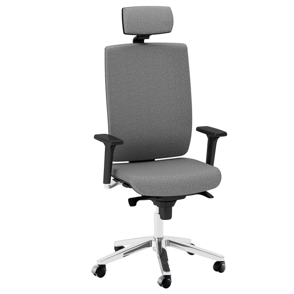  Poltrona semidirezionale Kind KIPGT - con braccioli regolabili e poggiatesta - grigio chiaro - Unisit 