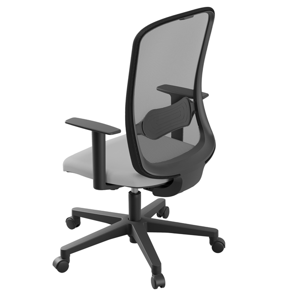  Seduta operativa Shape SHST - con braccioli regolabili - struttura nera - grigio chiaro/grigio - Unisit 