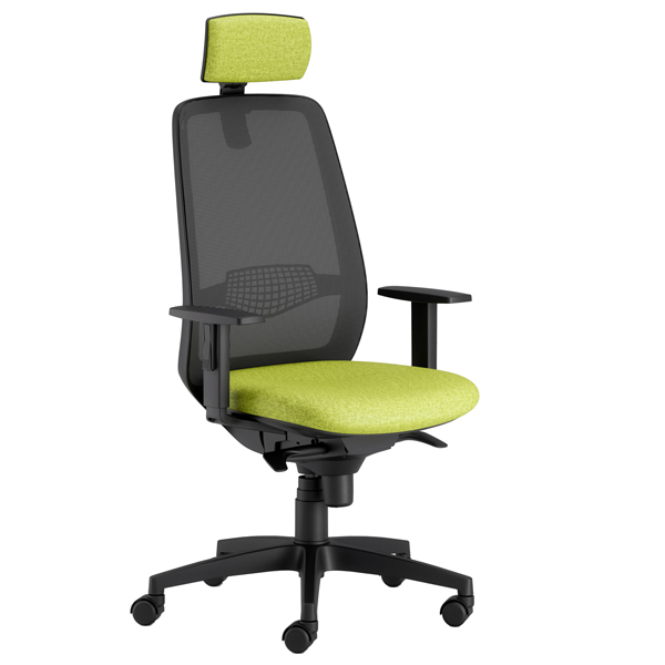  Seduta operativa Tullio TUAPG - con braccioli regolabili e poggiatesta - verde mela/nero - Unisit 