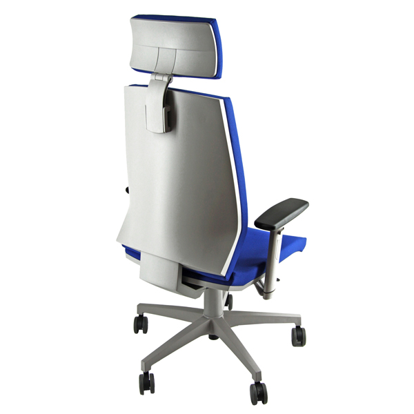  Poltrona semidirezionale Larissa LR1G - con braccioli regolabili e poggiatesta - blu - Unisit 