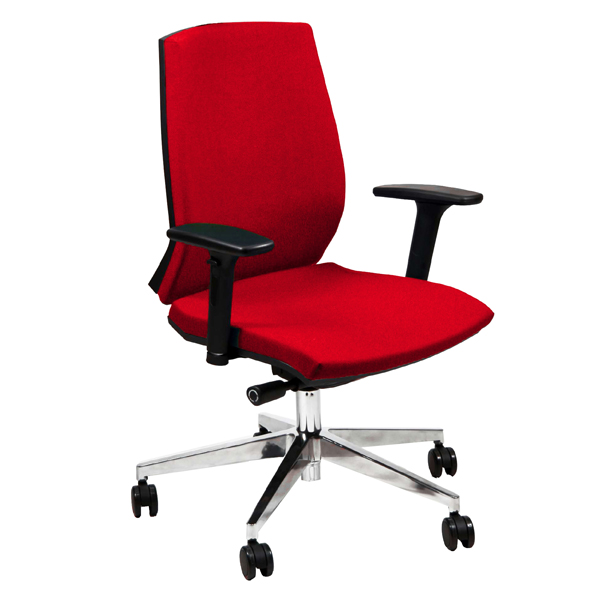  Poltrona semidirezionale Larissa LR1S - con braccioli regolabili - rosso - Unisit 