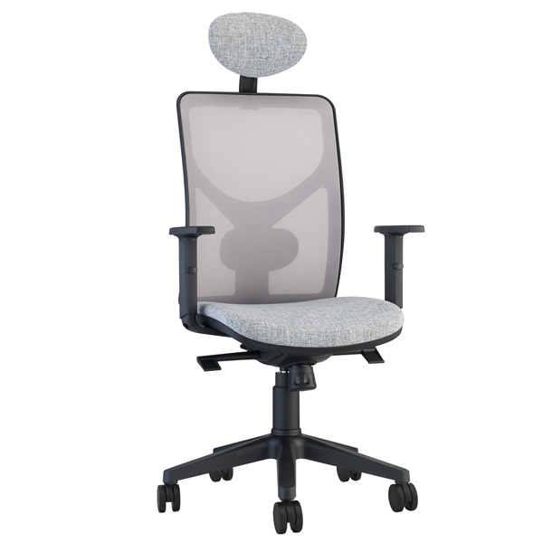  Seduta operativa Pentagon Y10 PENAPG - con braccioli regolabili e poggiatesta - grigio/grigio - Unisit 