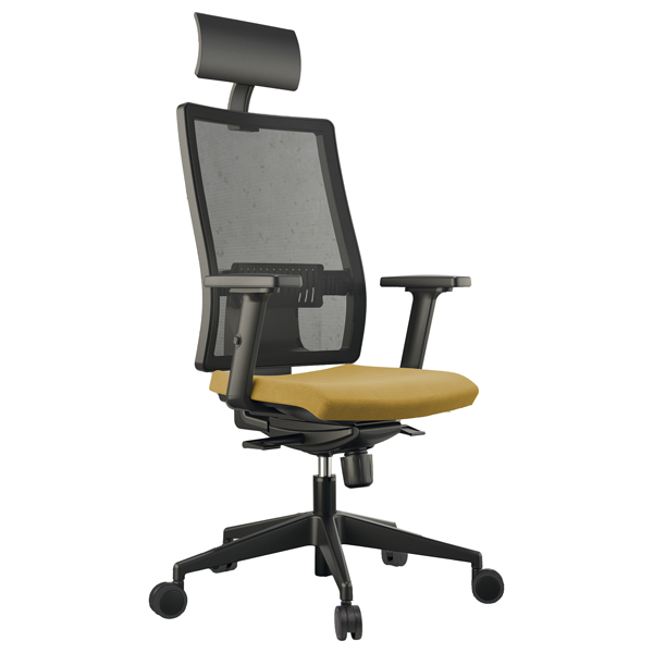  Seduta operativa Nereide NDAEPG - con braccioli regolabili e poggiatesta - ocra - Unisit 