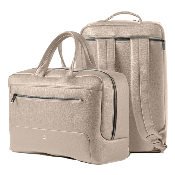  Borsa zainabile bi-bag Gate Trended - 42 x 28 x 14 cm - ecopelle - ghiaccio - In Tempo 