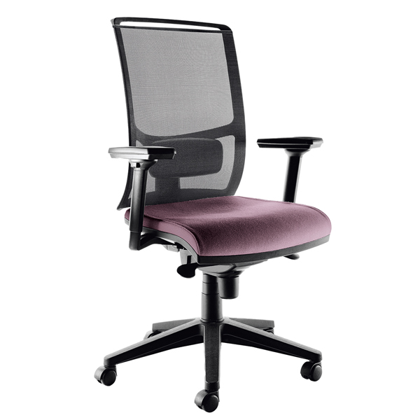  Poltrona semidirezionale Zoe ZOEA - con braccioli regolabili - prugna - Unisit 