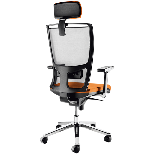  Poltrona semidirezionale Zoe ZOEPG - con braccioli regolabili e poggiatesta - arancio/grigio - Unisit 