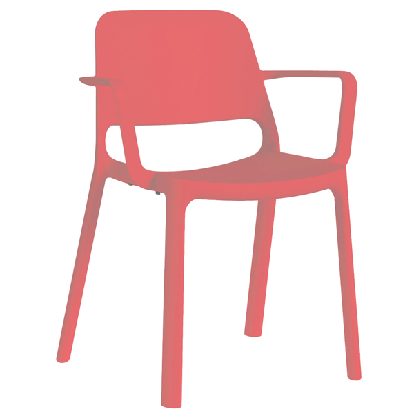  Seduta attesa Nuke NKBR - con braccioli inclusi - corallo - Unisit 