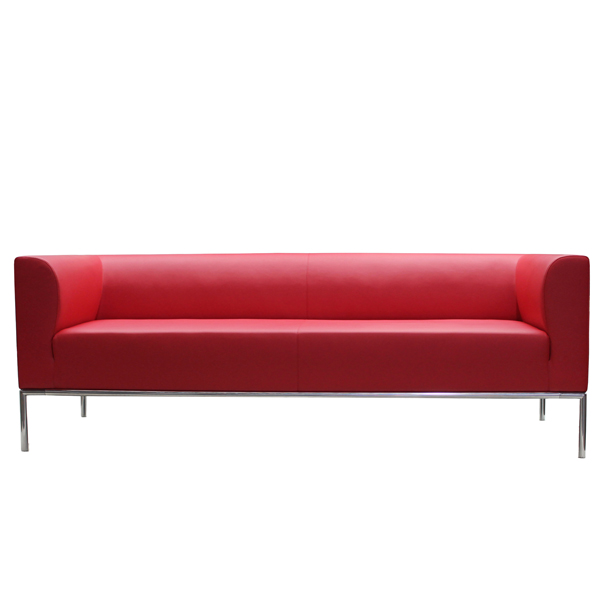  Divanetto Diwa DW3 - 3 posti - con braccioli inclusi - rosso - Unisit 