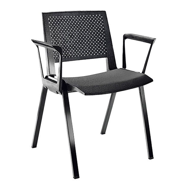  Seduta attesa Kentra KEV - con braccioli fissi - nero - Unisit 