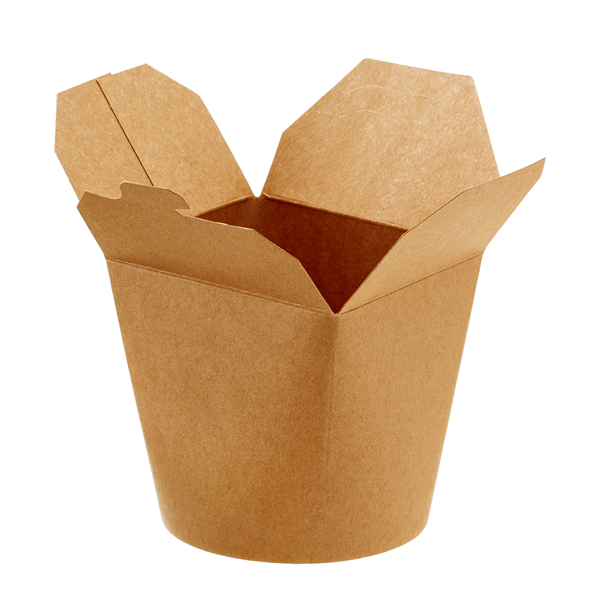  Contenitori rotondi da asporto - 9,8 x 8,5 x 9,2 cm - carta kraft/PE - avana - Leone - conf. 50 pezzi 