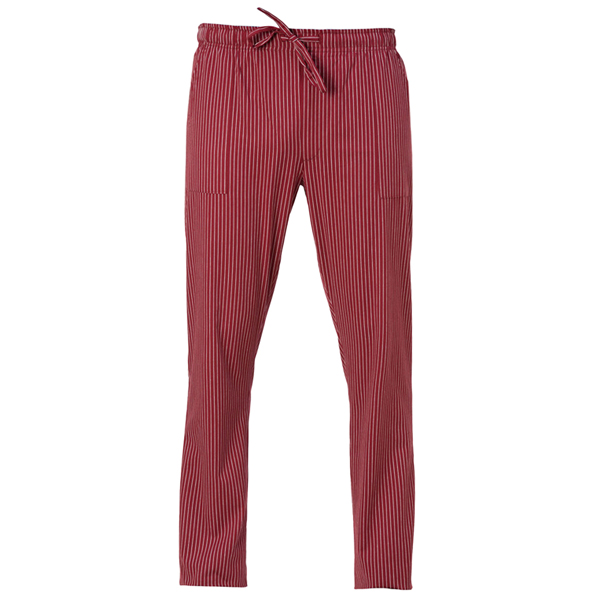  Pantalone cuoco Enrico - unisex - taglia M - gessato bordeaux - Giblor's 