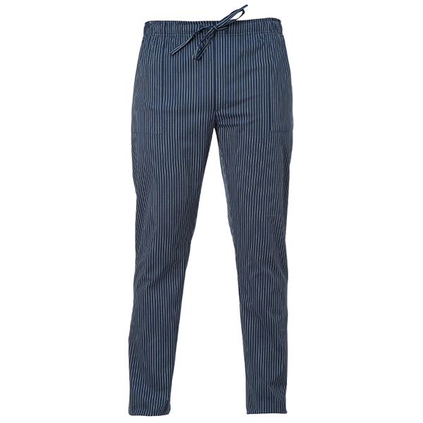 Pantalone cuoco Enrico - unisex - taglia L - gessato blu - Giblor's 