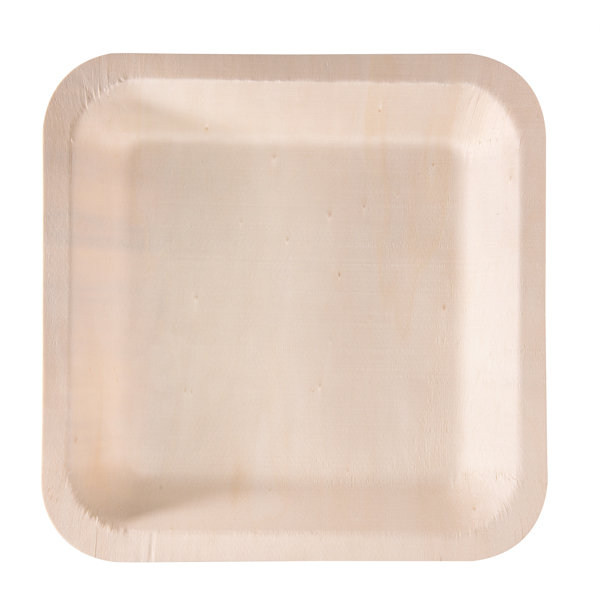  50 Piatti monouso in legno quadrati 25 x 25cm Signor Bio (Delist 