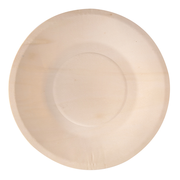  50 Piatti monouso in legno tondi D 21,5cm Signor Bio (Delist 