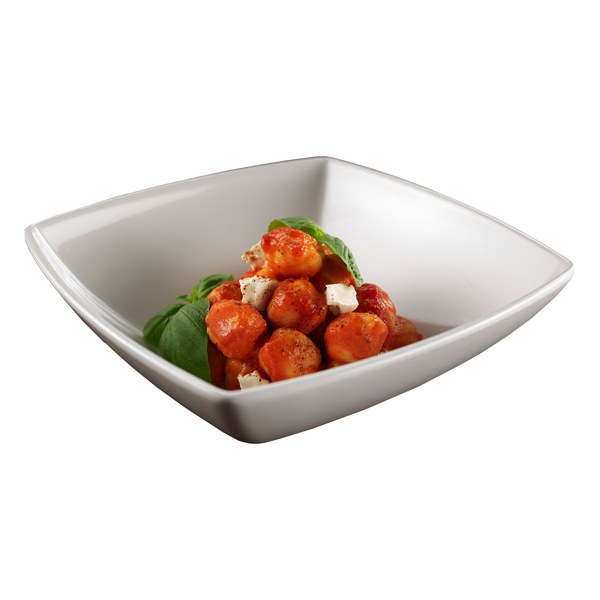  Ciotola quadrata - 21 x 21 x 7 cm - melamina - bianca - Leone 