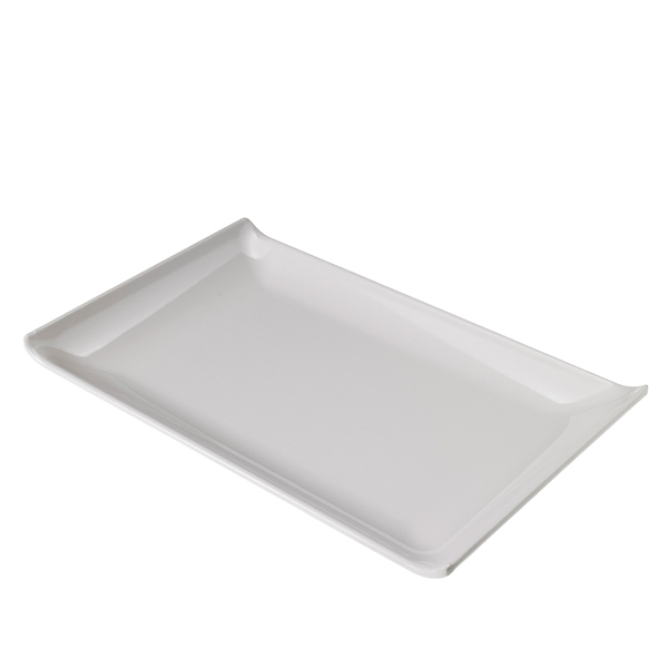  Piatto rettangolare - 23 x 14 x 2,6 cm - melamina - bianco - Leone 