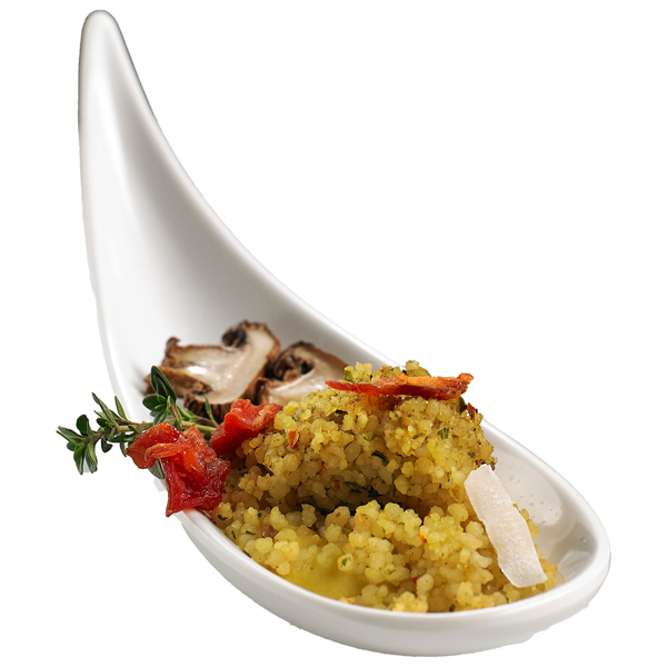  Ciotola a cucchiaio fingerfood - 14,5 x 4,5 x 1,5 cm - melamina - bianco - Leone 