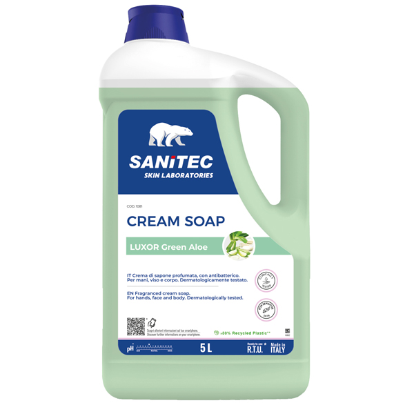  Crema di sapone Luxor Green Aloe - tanica 5 L - aloe verde - Sanitec 