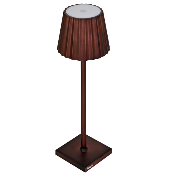  Lampada da tavolo - a led - 10 x 10 x 38 cm - alluminio/pmma - ruggine - King Collection 
