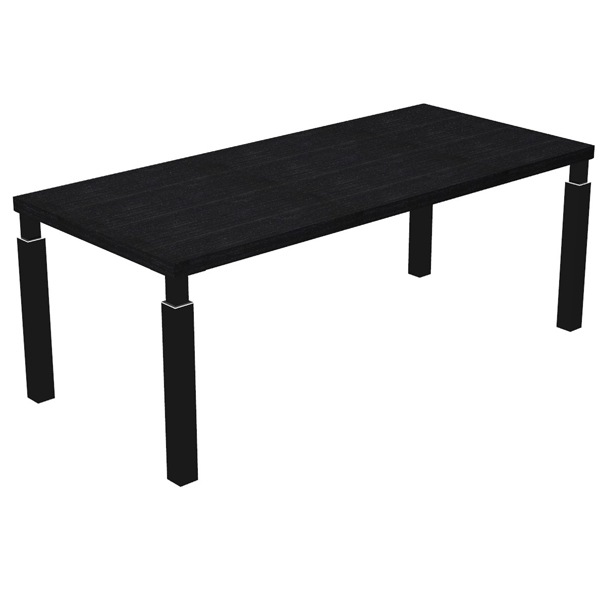  Scrivania direzionale Prestige Quadro - 180 x 90 cm - nero venato/nero 