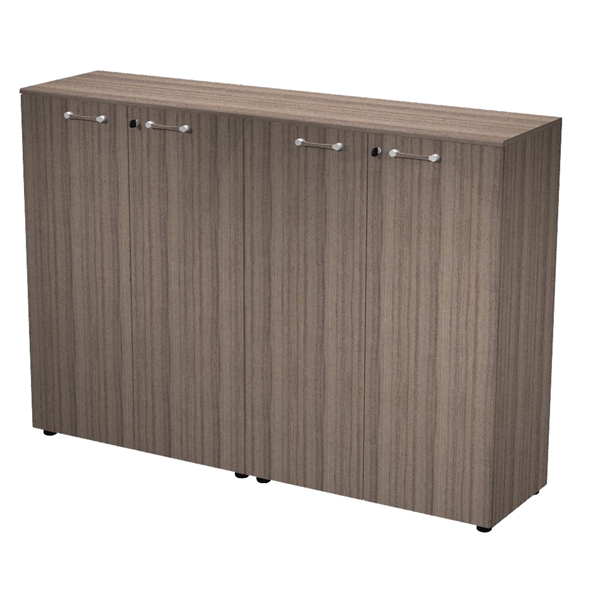  Coppia mobili medi Elegance - con ante - 180 x 45,3 x 126,2 cm - noce toscano 