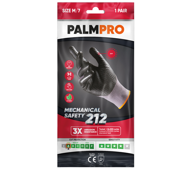  Guanti mechanical Safety Palmpro 212 - taglia XL - grigio/nero - Icoguanti 
