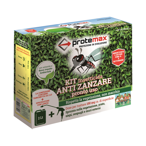  Kit insetticida antizanzare - pronto all'uso - Protemax 