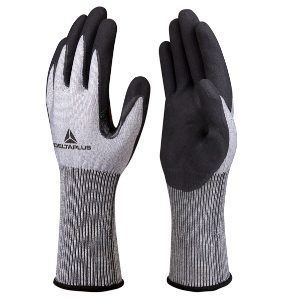  Guanti da lavoro Venicut01 - schiuma di nitrile - taglia 09 - grigio/nero - Deltaplus 