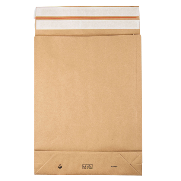  Sacchetti a fondo quadro E-Green - C3 - 35 x 45 x 8 + 10 cm - carta kraft - avana - Bong Packaging - conf. 200 pezzi 