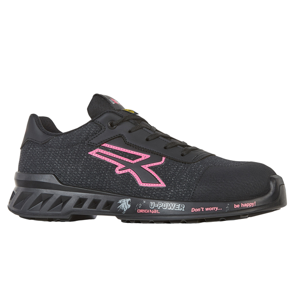  Calzatura di sicurezza Michelle - S1P SRC ESD RedLeve - numero 38 - nero/rosa - U-Power 