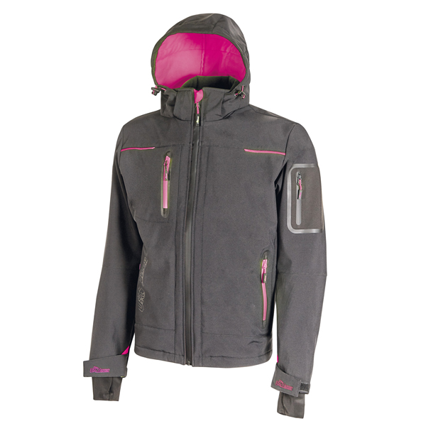  Giacca Softshell donna Space Lady - taglia S - grigio/fucsia - U-Power 