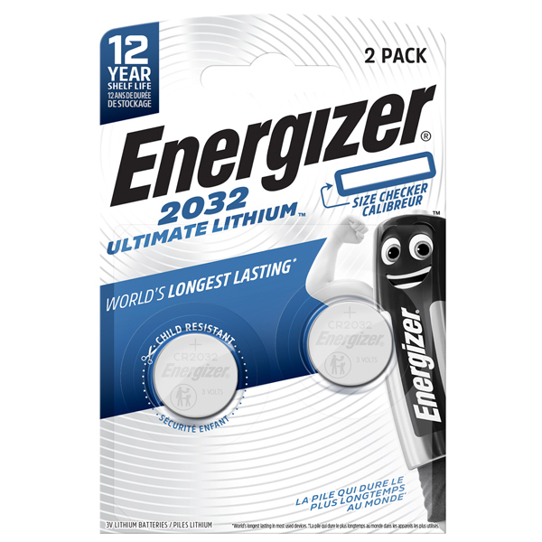  Micropila CR2032 - 3V - a pastiglia - Ultimate Lithium - Energizer - blister 2 pezzi 