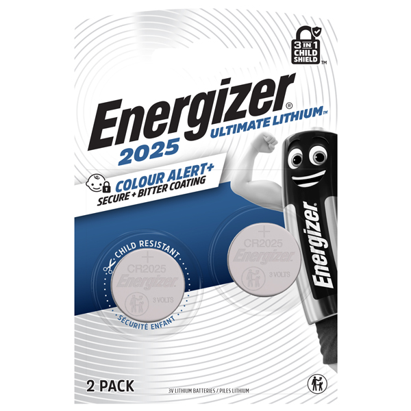  Micropila CR2025 - 3V - a pastiglia - Ultimate Lithium - Energizer - blister 2 pezzi 