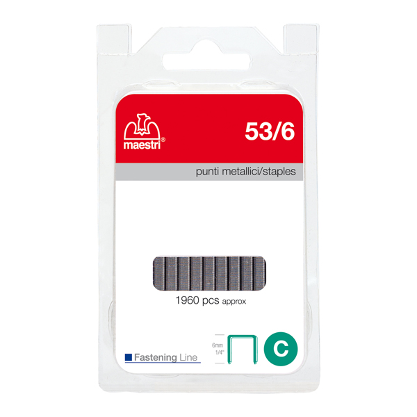  Punti zincati - 53/6 - 6 mm - metallo - Romeo Maestri - conf. da 1960 punti 