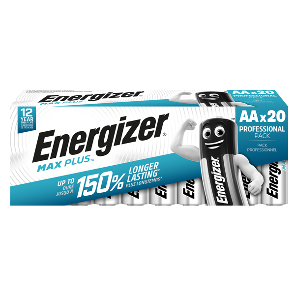 Pila stilo AA - 1,5V - Max Plus alcalina - Energizer - astuccio 20 pezzi 