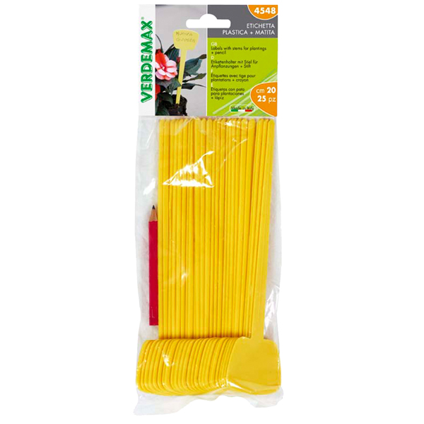  Busta 25 etichette diritte con gambo - 5 x 4 x 20 cm - Verdemax 