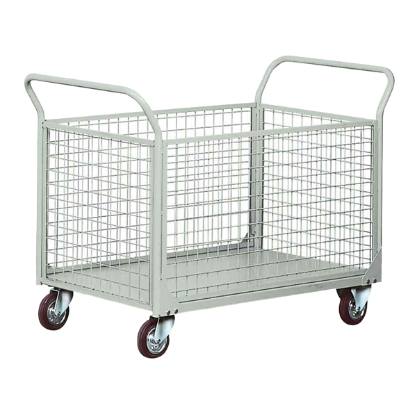 Carrello da lavoro - 4 sponde rete - laterali asportabili - 300 kg - grigio - Tecnotelai 