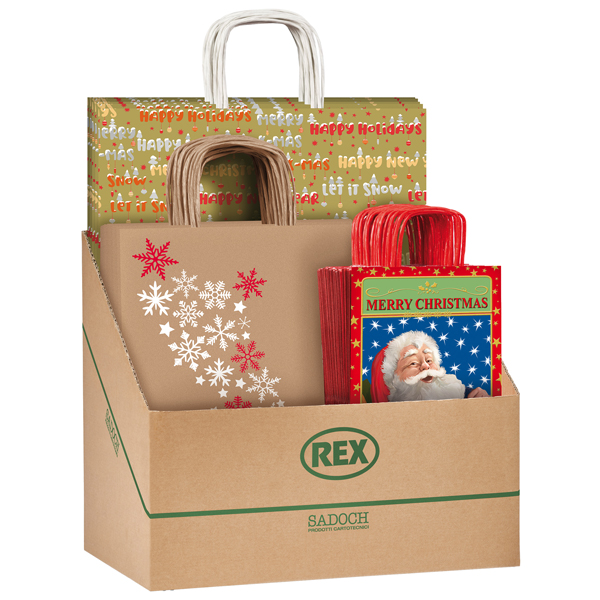  Shopper natale - fantasie assortite - Rex Sadoch - expo 100 pezzi 