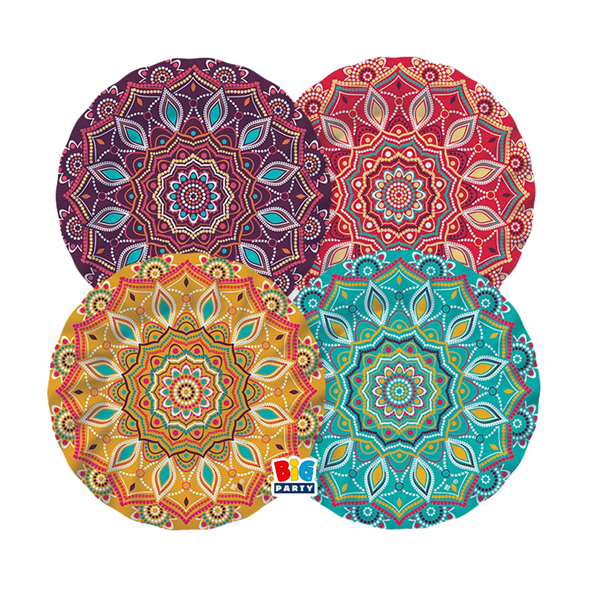  Piatto Mandala - diametro 20 cm - carta - Big Party - conf. 8 pezzi 