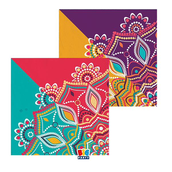  Tovagliolo Mandala - 33 x 33 cm - carta - Big Party - conf. 20 pezzi 