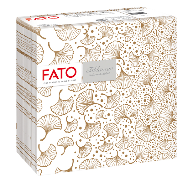  Tovagliolo linea AirLaid - carta - 40 x 40 cm - biloba/nocciola - Fato - conf. 50 pezzi 