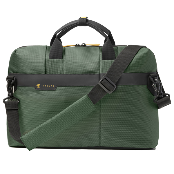  Borsa Office Bag Job slim - 43 x 33 x 10 cm - tessuto tecnico - verde - In Tempo 