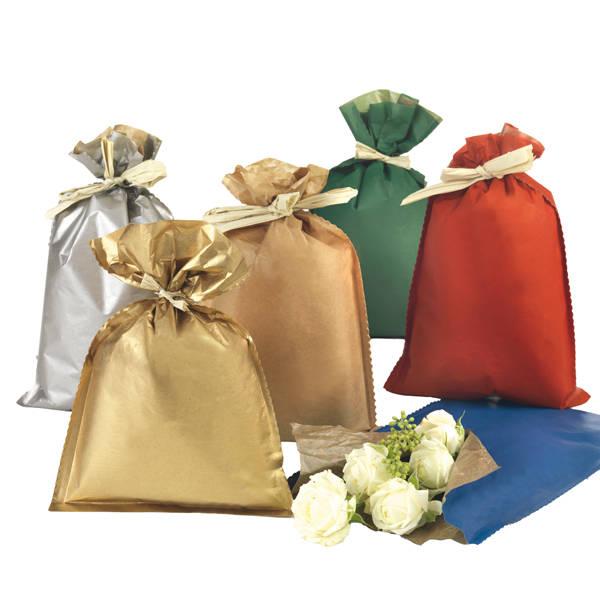  Busta regalo Natale - 25 x 40 cm - 45 gr - carta - 5 colori assortiti - PNP - conf. 50 pezzi 
