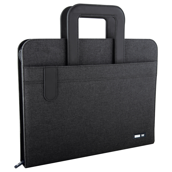  Portablocco Flap - con manici - tessuto - nero - A4 - City Time 