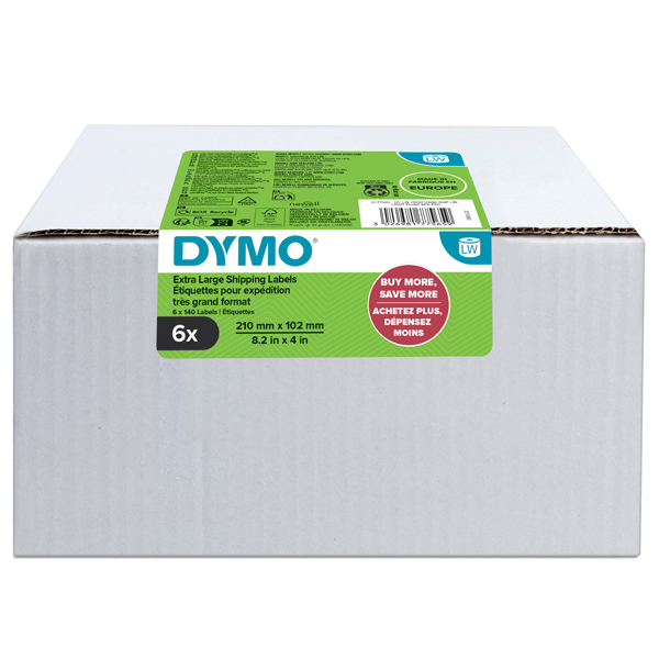  Rotolo 140 etichette LW 2177565 - 102 mm x 210 mm - carta - solo per LW5XL - Dymo - conf. 6 rotoli 